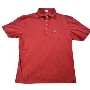 Mens Johnnie O Hangin Polo Shirt Surf Red Coral Size Medium Performance Stretch